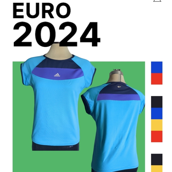 Adidas Climate. Blue and Purple Sport Top Size L - Picture 7 of 16